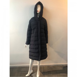 Черное длинное длинное пальто для женщин RLWPC0056